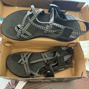 Chaco Black and White Sandals